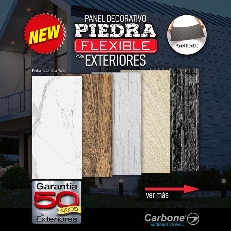 Piedra Flexible Clear Travertino Panel 570 X 270 Mm (2.5 - 3.3Mm) 30 Pc/ Box (4.62M2)