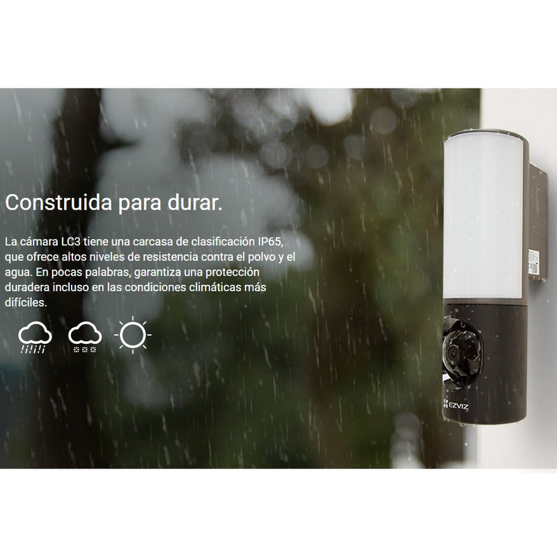 Cámara de seguridad inteligente con lámpara de pared para exteriores