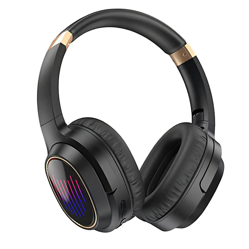 Audífonos Bluetooth 5.3.(Color Negro). Auriculares inalámbricos con micrófono. 8 horas de Uso y Cable Tipo-C.