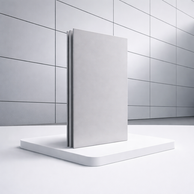 Lámina alucobond ACM 4mm PVDF 1.22x2.44m (4x8pies) Panel Revestimiento Exterior de Alta Calidad Color Silver B018 aluminio compuesto