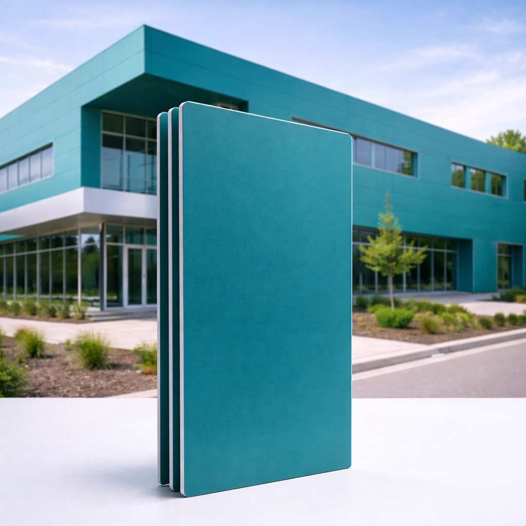 Lamina alucobond ACM 4mm PVDF 1.22x2.44m (4x8pies) Panel Revestimiento Exterior de Alta Calidad Color Verde Finland B035 Carbone