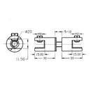 Conector Doble Para Repisas De Vidrio.