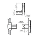 Esquinero De Vitrina A 90° Para Sistema De Perfiles . Cromado.