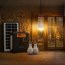 Estación de Energía Solar Portátil Multifuncional. Luz de Alta Potencia para Exteriores e Iluminación Interior. Sistema con panel solar. Power bank bateria respaldo incluye bocina.