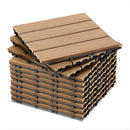 Baldosas Deck WPC 30x30 cm Pack 8 Piezas. Piso Exterior Madera Plástico PP Resistente al Agua y UV. Sistema Encaje Fácil. Uso Jardín Terraza Patio Color Natural