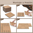 Baldosas Deck WPC 30x30 cm Pack 8 Piezas. Piso Exterior Madera Plástico PP Resistente al Agua y UV. Sistema Encaje Fácil. Uso Jardín Terraza Patio Color Natural