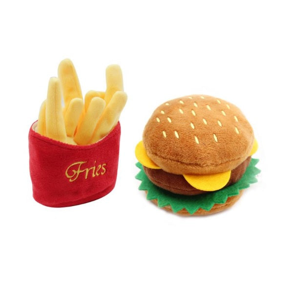 Juguete para perro con sonido. Peluche de Hamburguesa.