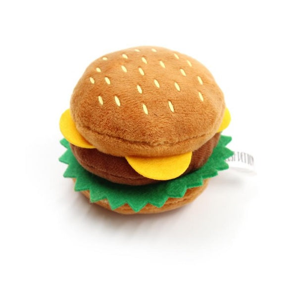 Juguete para perro con sonido. Peluche de Hamburguesa.