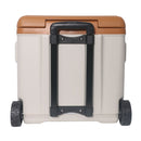 Cooler portátil 30L con ruedas y asa, marrón, aislamiento térmico 48h frío y 12h calor, camping y picnic. Hielera 46.0cm×35.6cm×44.0cm