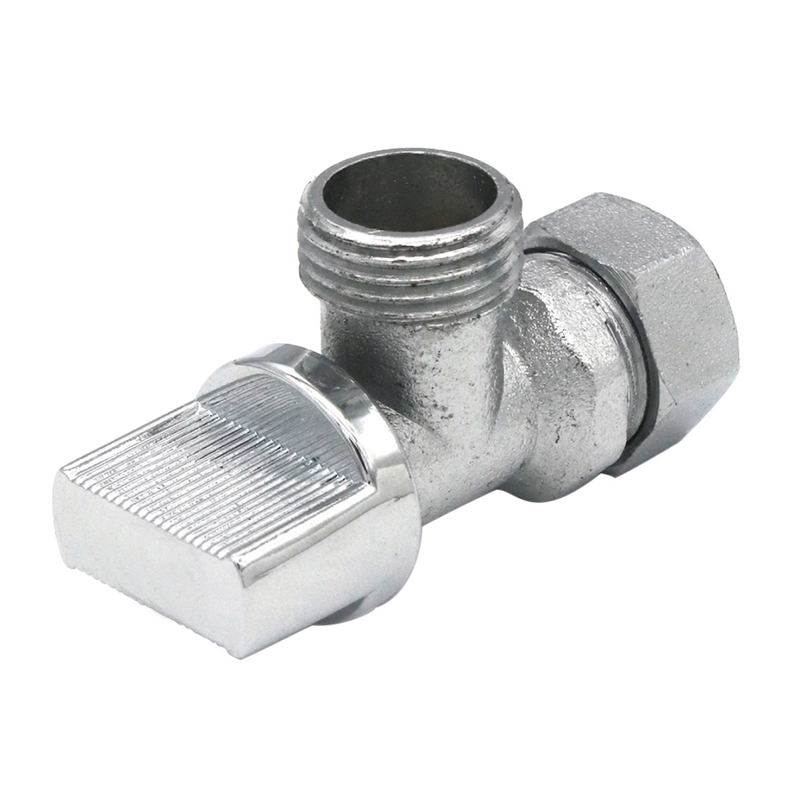 Válvula angular de aleación de zinc de 1/2" brillante