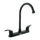 Grifo Mezclador 8" para fregador de Cocina. Pluma Llave con Cuerpo de Zinc y 1/4 de Vuelta. Color negro.