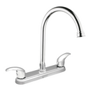 Grifo Mezclador 8" para fregador de Cocina. Pluma Llave Cromada con Cuerpo de Zinc y 1/4 de Vuelta.