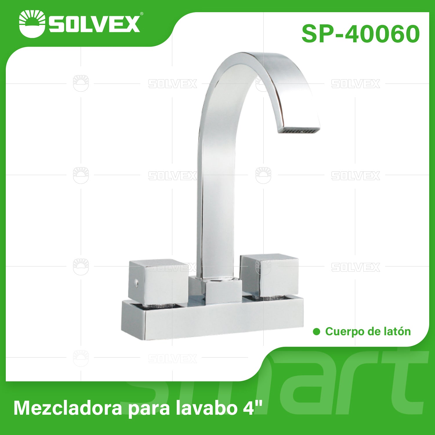 Llave Mezcladora 4" Para Lavamanos o fregador Tipo Bar. Grifo con Manerales Cuadrados y Pluma Alta Cromada.