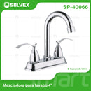 Llave Mezcladora 4" Para Lavamanos Con Cubierta y Manerales Estilo Elegante. Pluma Grifo con Modo Frío y Caliente.