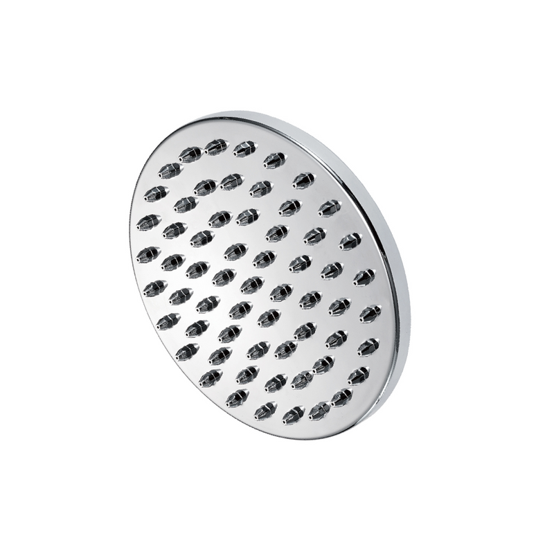 Regadera para Ducha Redonda 6" Cromada. Cabezal de Plástico ABS Resistente.