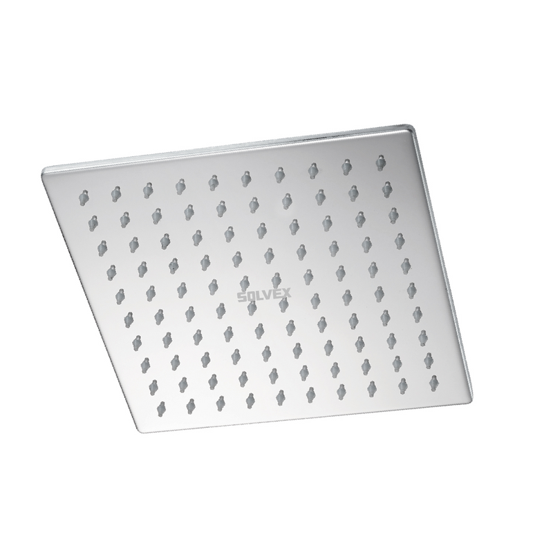 Regadera para Ducha Cuadrada 8" Cromada. Cabezal de Acero Inoxidable Resistente.