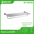 Toallero Repisa de Pared para Baño. Acero Inoxidable y Zinc con Acabado Cromado Brillante.