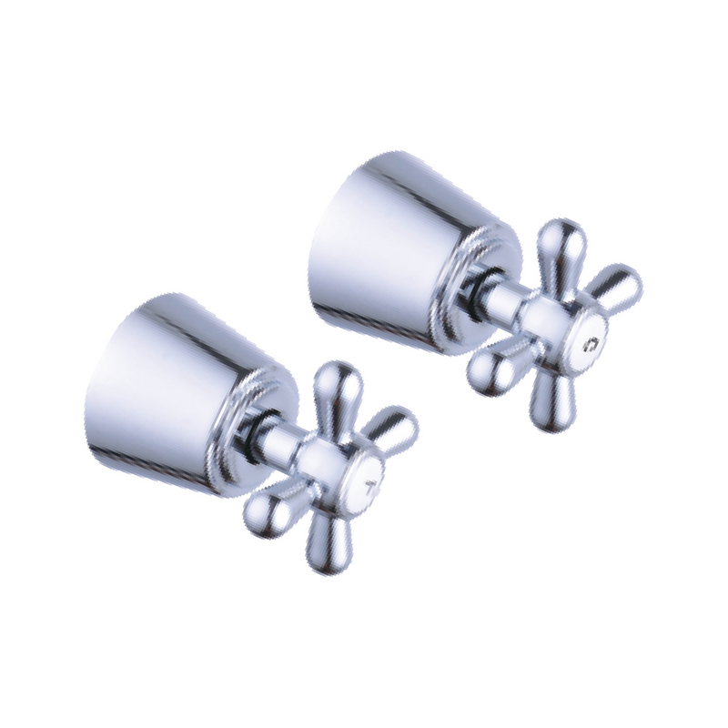 Manerales Para Ducha Y Regadera De Zinc Cromado. Estilo Cruz Clásico. (Par De Manijas)