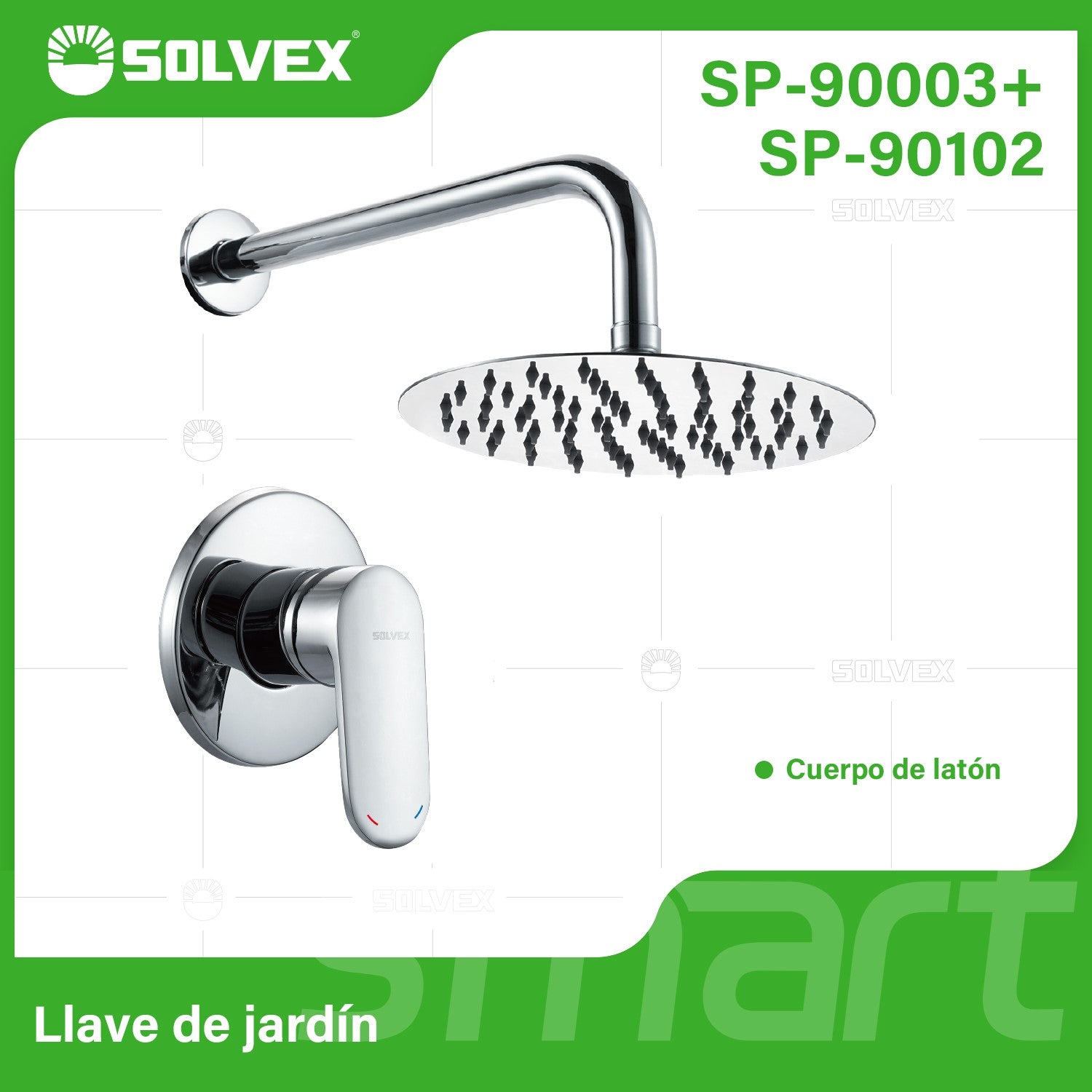 Ducha Para Empotrar. Juego De Mezcladora Monomando Con Regadera Redonda De 8”. Brazo A Pared De 40 cm. Color Cromado.