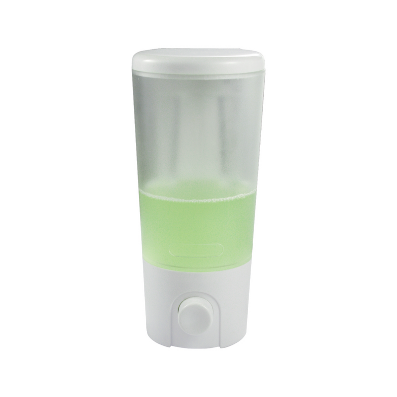 Dispensador de Jabón Líquido 380ml. Color blanco. Montaje de Pared Resistente para Baño y Cocina.