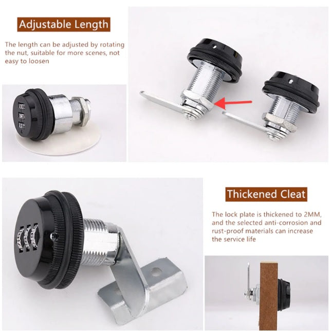 Cerradura con contraseña de 3 dígitos.