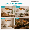 Lámpara Colgante de Bambú E27 80x66x19cm. Pantalla Decorativa Natural Estilo Boho con Bombillo Incluido 40W 110V.