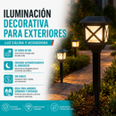 Lámparas Solares LED Para Jardín 40cm. Luz Cálida Decorativa con panel solar para Senderos y Exteriores. Set de 6 Unidades.