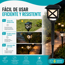 Lámparas Solares LED Para Jardín 40cm. Luz Cálida Decorativa con panel solar para Senderos y Exteriores. Set de 6 Unidades.