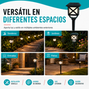 Lámparas Solares LED Para Jardín 40cm. Luz Cálida Decorativa con panel solar para Senderos y Exteriores. Set de 6 Unidades.