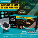 Lámpara Solar LED De Piso Para Exterior. Luz Cálida de 12 Lúmenes Con Panel Solar para jardín o patio. Set De 4 Unidades.