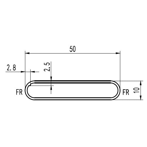 Perfil lama louver Tipo Mallorquina para Sistema Europa de 50 mm. Acopla con UA087 para rápida Instalación. Largo 5.85 m. Color gris oscuro