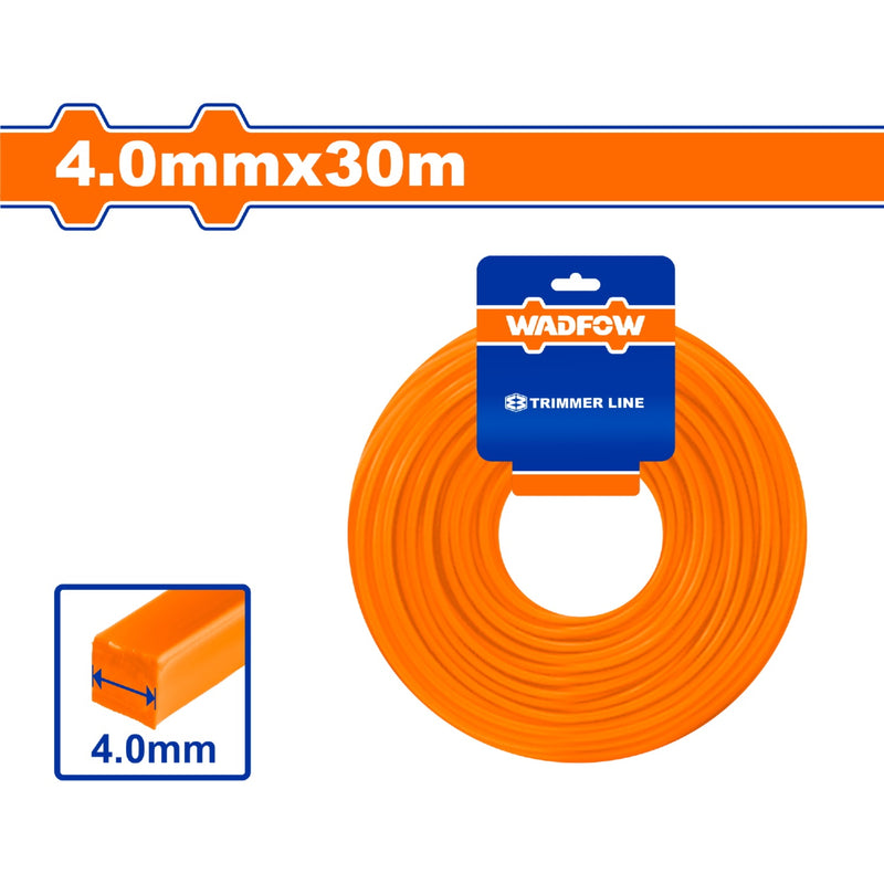 Nylon cuadrado para desmalezadora (guira). 4.0 mm. 30m