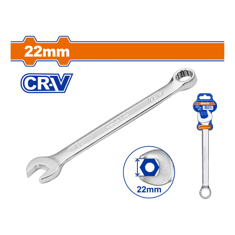 Llave de combinación 22mm. Acero Cr-V. Pulido. Long:264mm