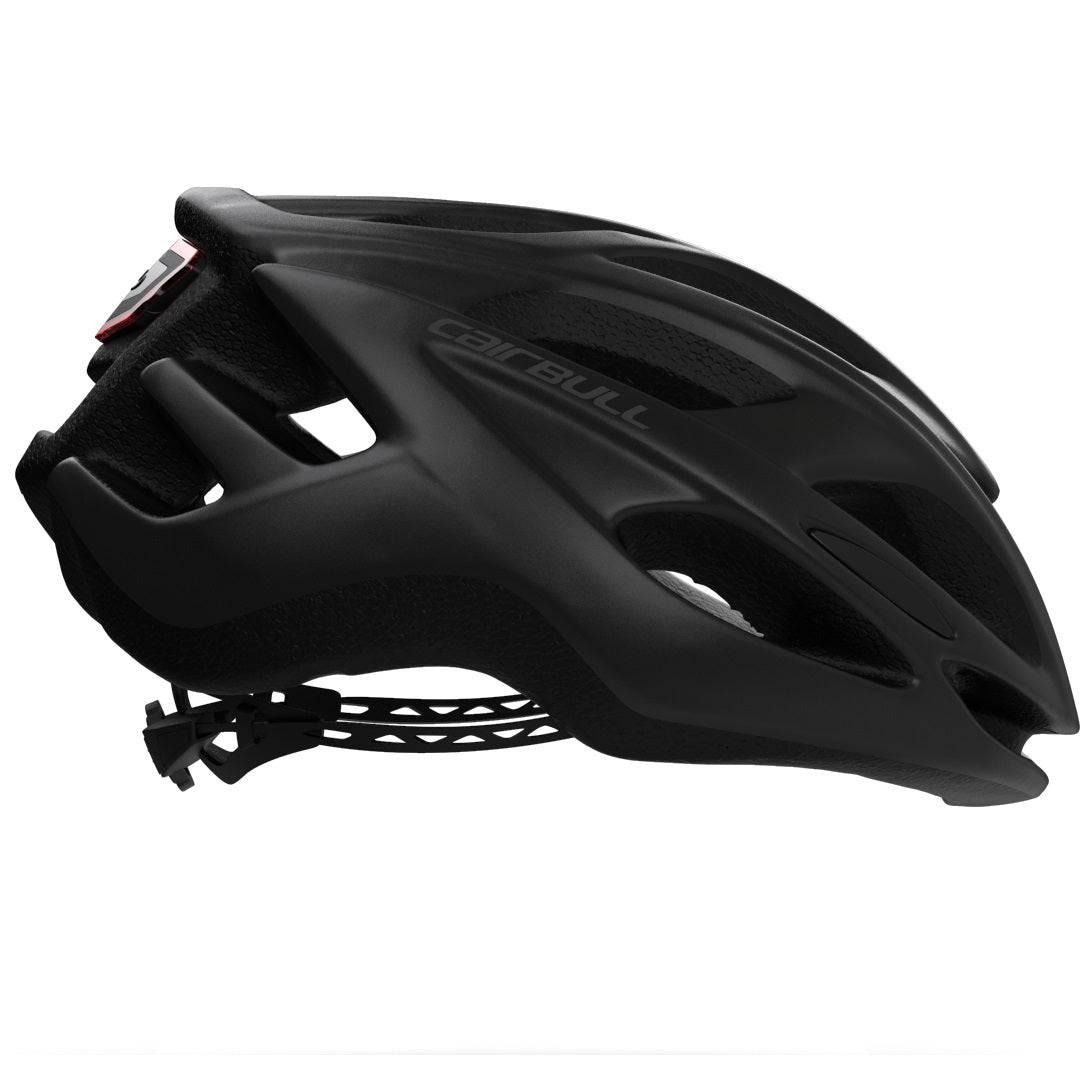 Casco Con Luz Trasera (Recargable) Para Ciclismo De Ruta O Montaña. Color Negro Mate, Talla M/L