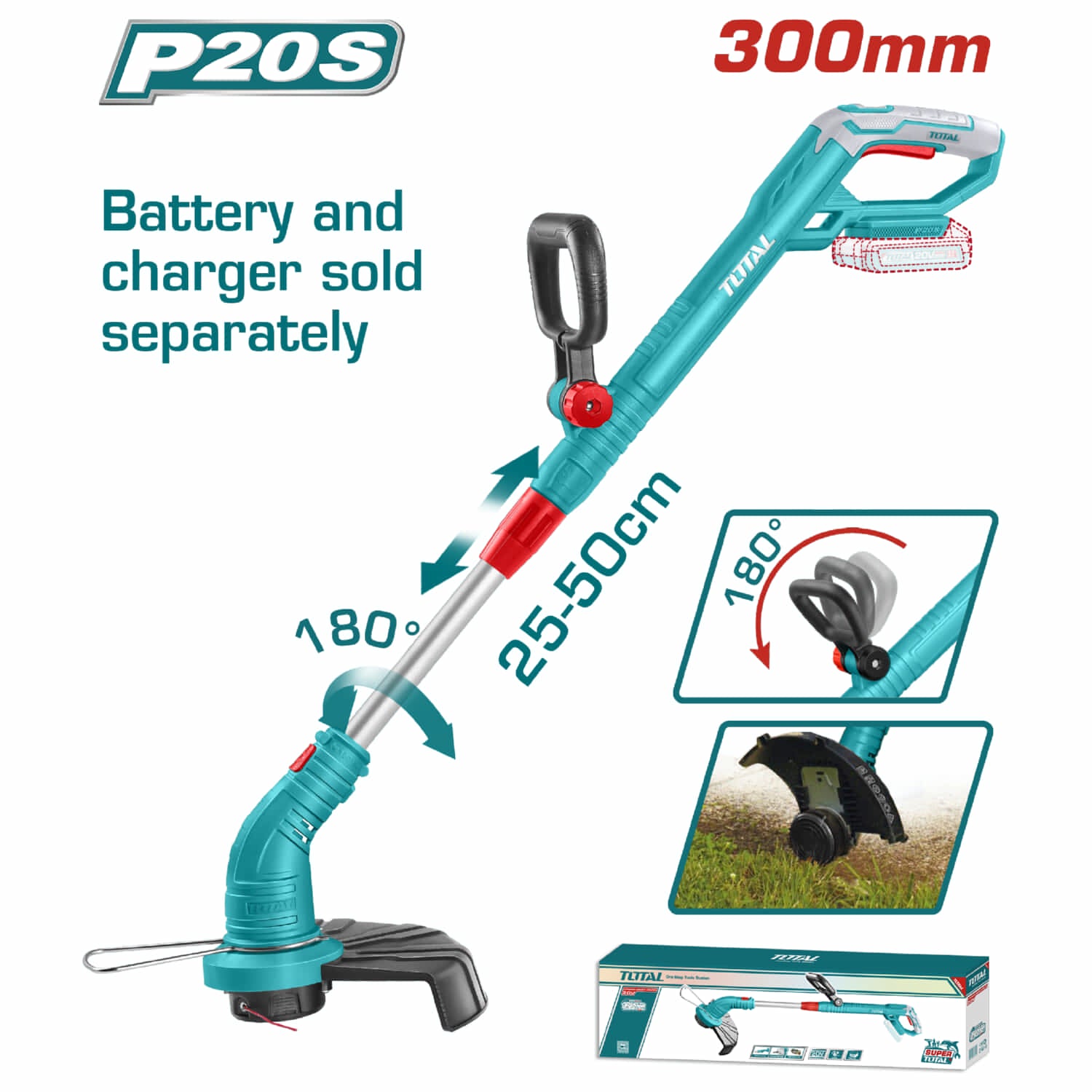 Desmalezadora Inalámbrica de Batería de Litio 20V. Desbrozadora.