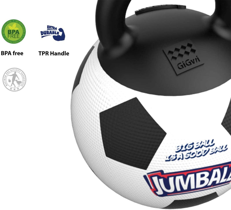 Pelota JUMBALL blanco negro con asa para mascota