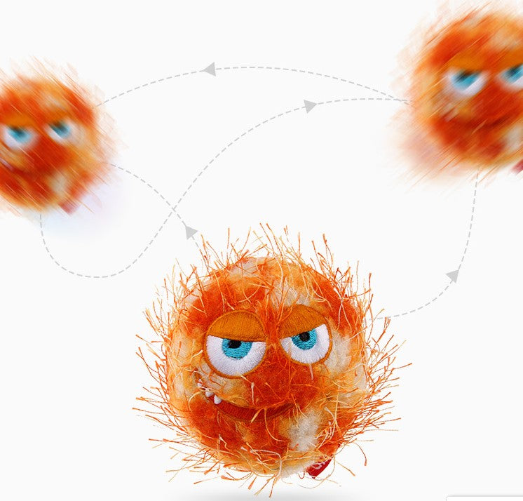 Pelota crazy ball tela naranja para mascota