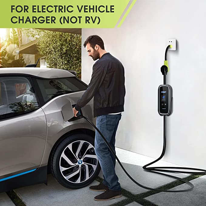 Cargador carros eléctricos Tipo1 J1772 10 a 40A, 110-240V WiFi Dual portátil o de pared.