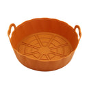 Olla de silicona para freidora de aire,16cm de diámetro, color naranja