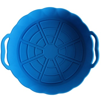 Olla de silicona para freidora de aire, 16cm de diámetro, color azul