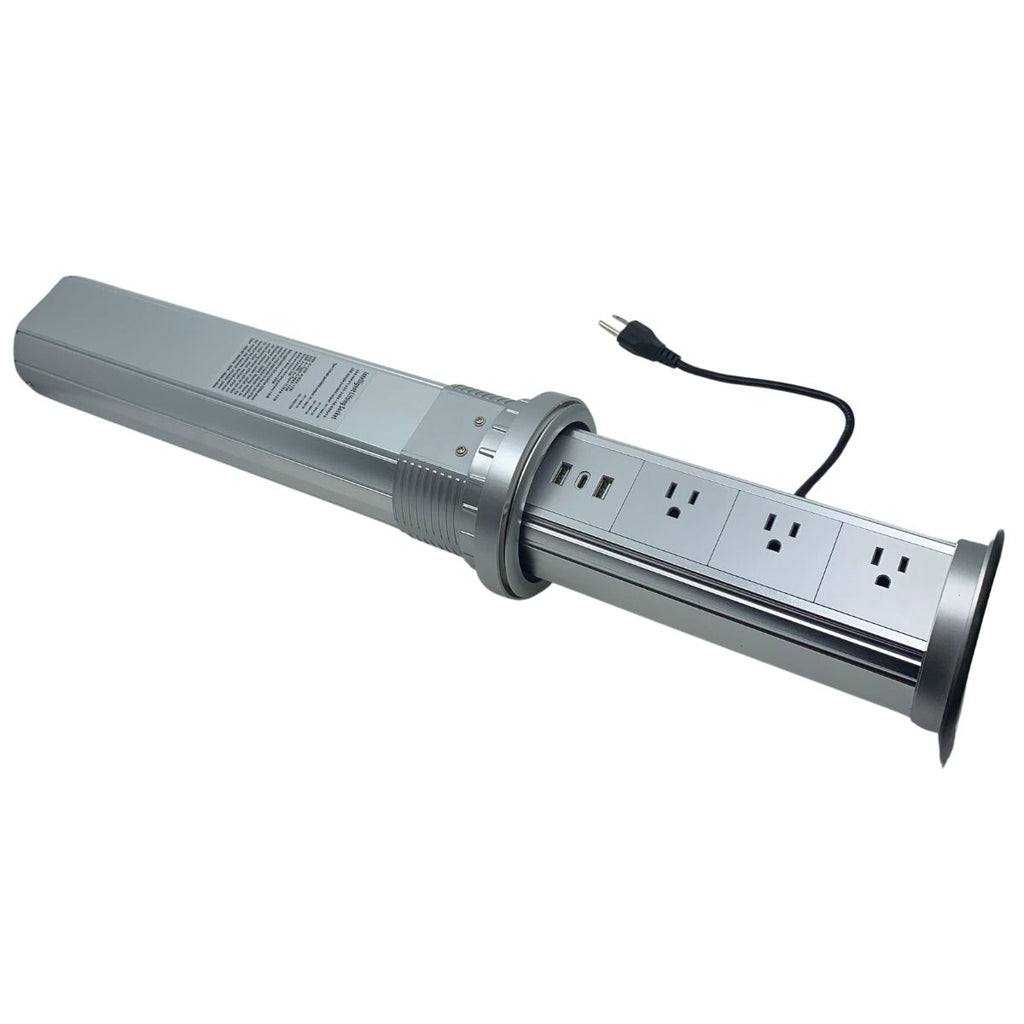 Enchufe Empotrable, AC 250 V 16 A, Caja De Suelo Desplegable, Enchufe De Mesa, Enchufes Retráctiles Con 2 EU LAN HDMI Y 5 V 2 A USB Typec Cargadores (negro