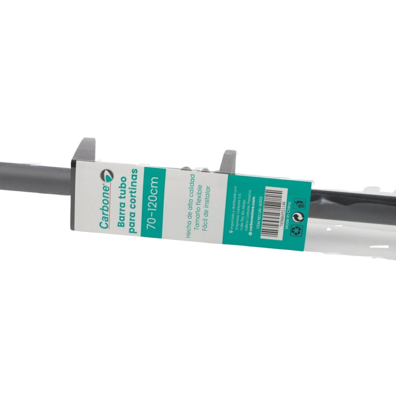 Barra tubo Ajustable cromado para  cortinas 70-120cm Hierro resistente y diseño moderno.