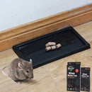Trampa para ratones con pegamento 25x13cm Caja negra plástica con 0.3% Fipronil lista para usar. Pegatina para cocina