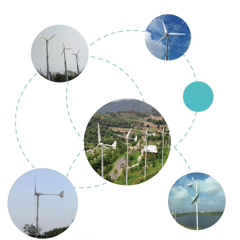 Generador Eólico de Viento 300W. 24V. 3 aspas. Sistema Híbrido Solar.