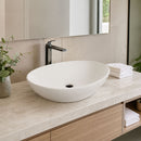 Lavamanos de Sobreponer Ovalado Cerámica Sanitaria Premium, Diseño Moderno 410X340X145mm