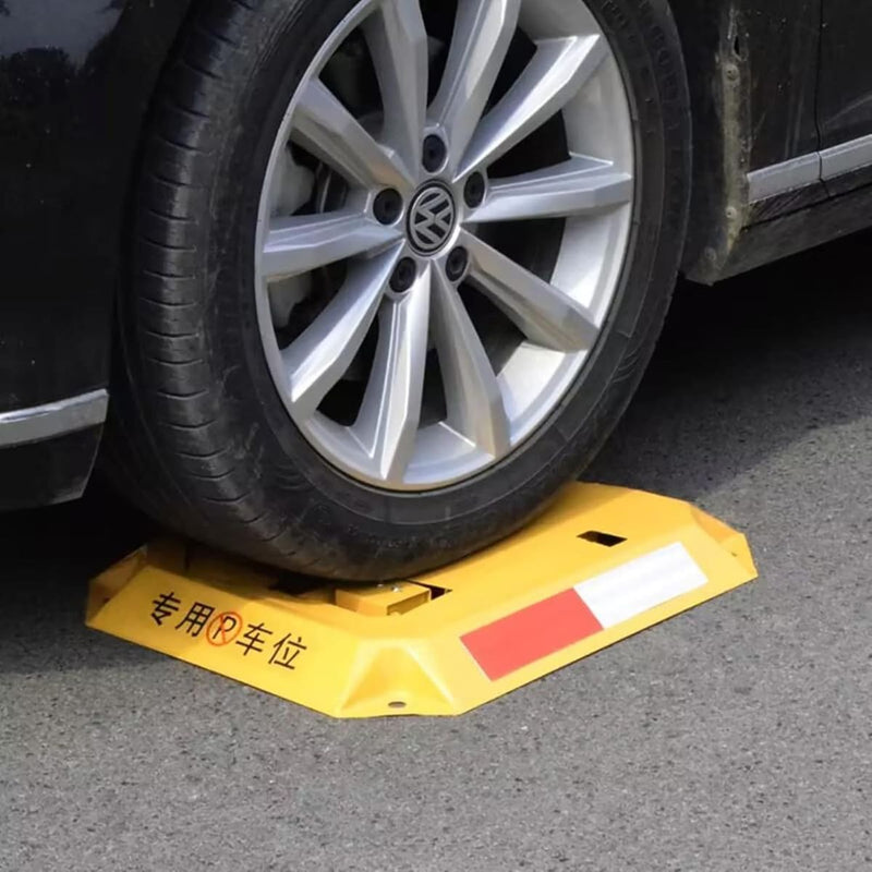 Bloqueador tranca de Estacionamiento Plegable con Doble Cerradura. Bolardo de Parking Anticolisión de Alta Resistencia con Kit de Instalación, llaves, candado y stickers reflectivos.