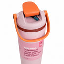 Botella De Agua Termo De 30oz. Vaso Térmico De Acero Inoxidable Con tapa hermética antiderrames, carrizo integrado y Asa. Color Rosado Claro.