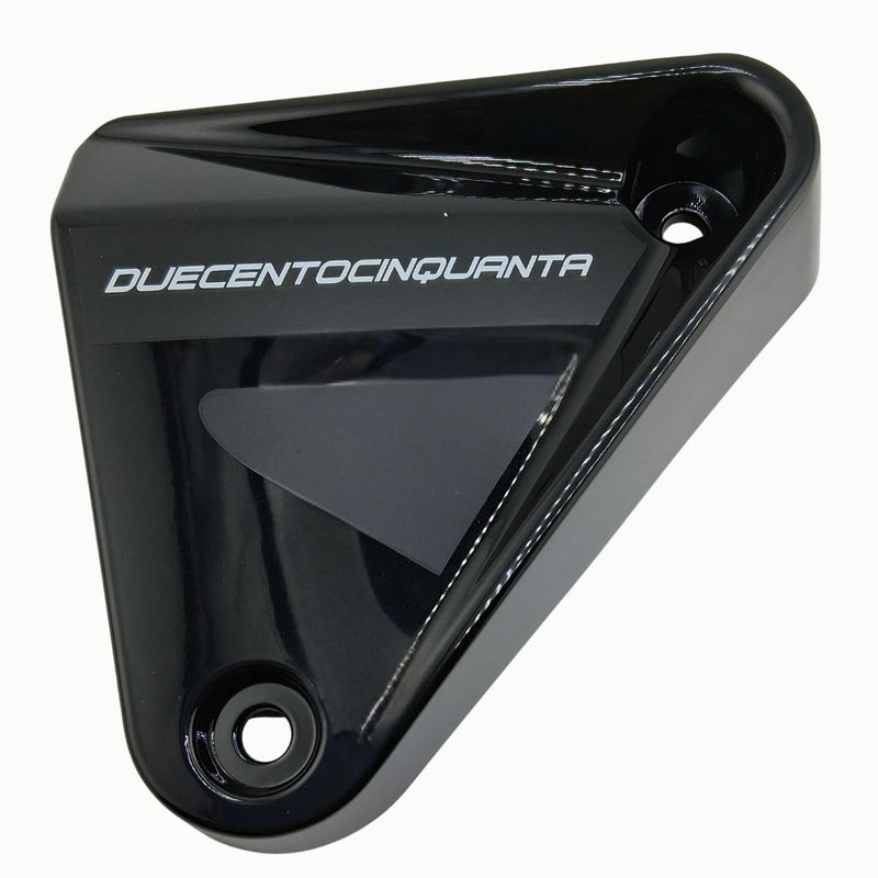 Panel decorativo izquierdo negro del radiador con calcomanias para moto roja (LEONCINO250)
