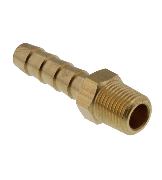Adaptador macho de 1/4" x 1/4" de latón para manguera