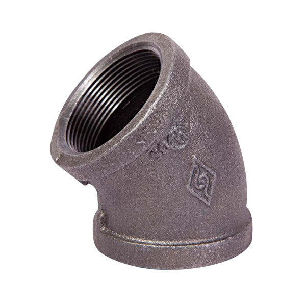 Codo de 45° galvanizado de 1/2"